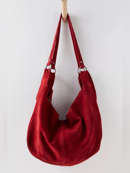 Free People Handbags - NWT new free people Roma suede tote bag slouchy garnet red hobo purse